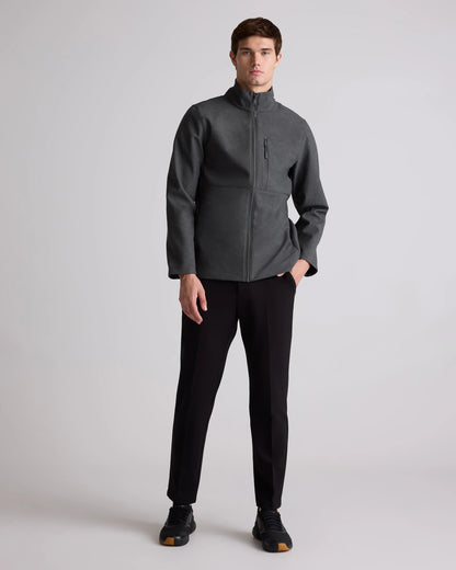 Softshell Fleece-Lined Full-Zip Jacket - S / Heather Shady Charcoal