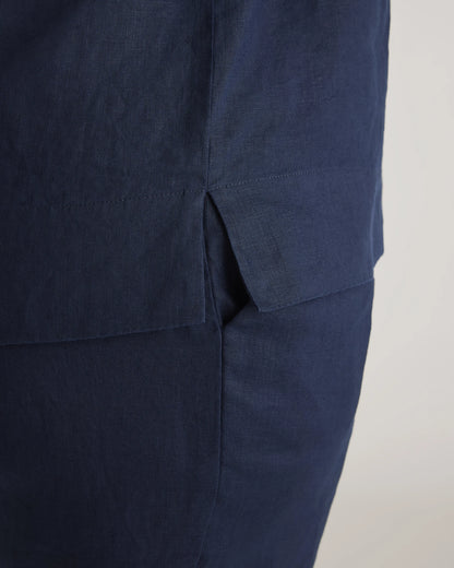 100% European Linen Short Sleeve Shirt - 1X / Flax