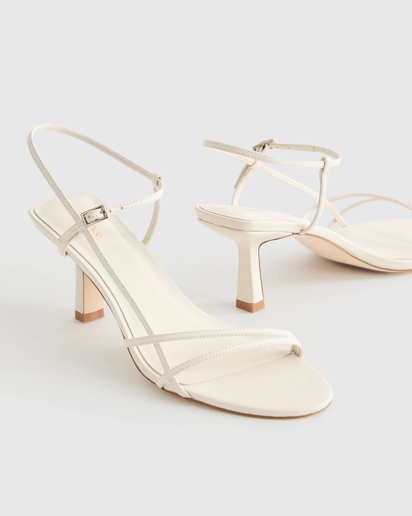 Italian Leather 70mm Strappy Heel - 5 / Metallic Gold