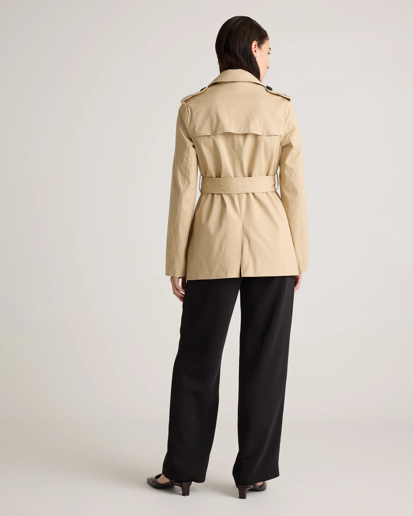 Comfort Stretch Short Trench Coat - XS / Coffee Bean Brown