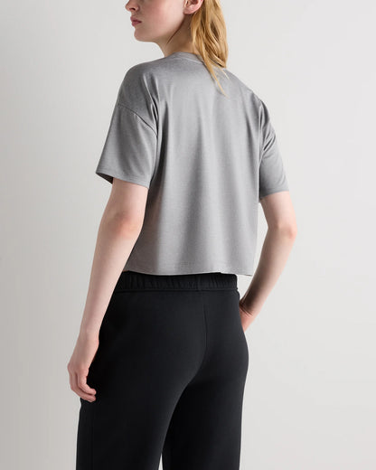 Flowknit Breeze Boxy Cropped Tee - XS / Heather Deep Navy