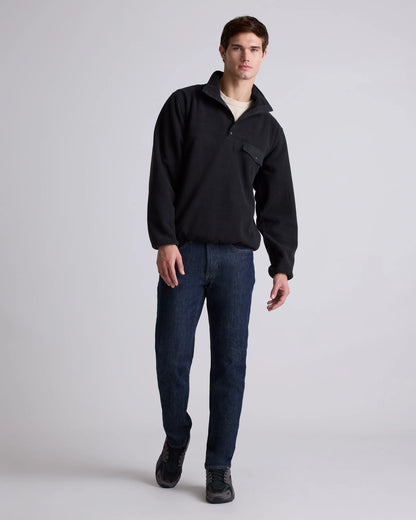 Polar Fleece Snap Pullover - S / Bold Black