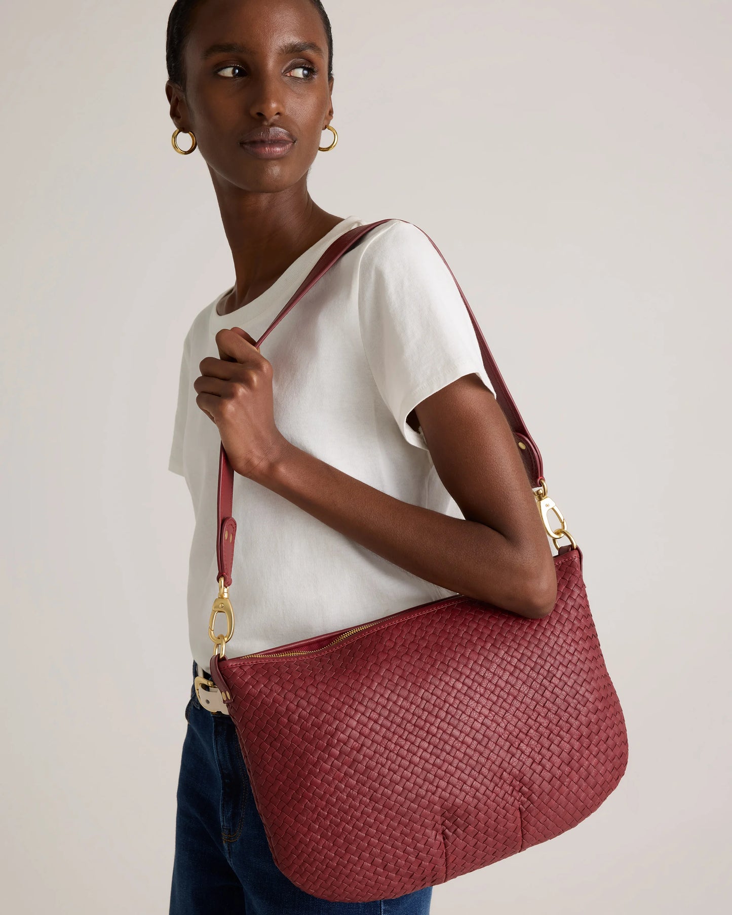 Sloane Handwoven Shoulder Bag - One Size / Cognac