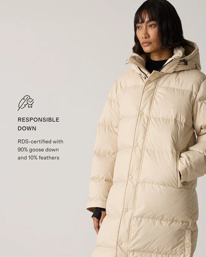 Responsible Down Long Puffer Jacket - XS / Black