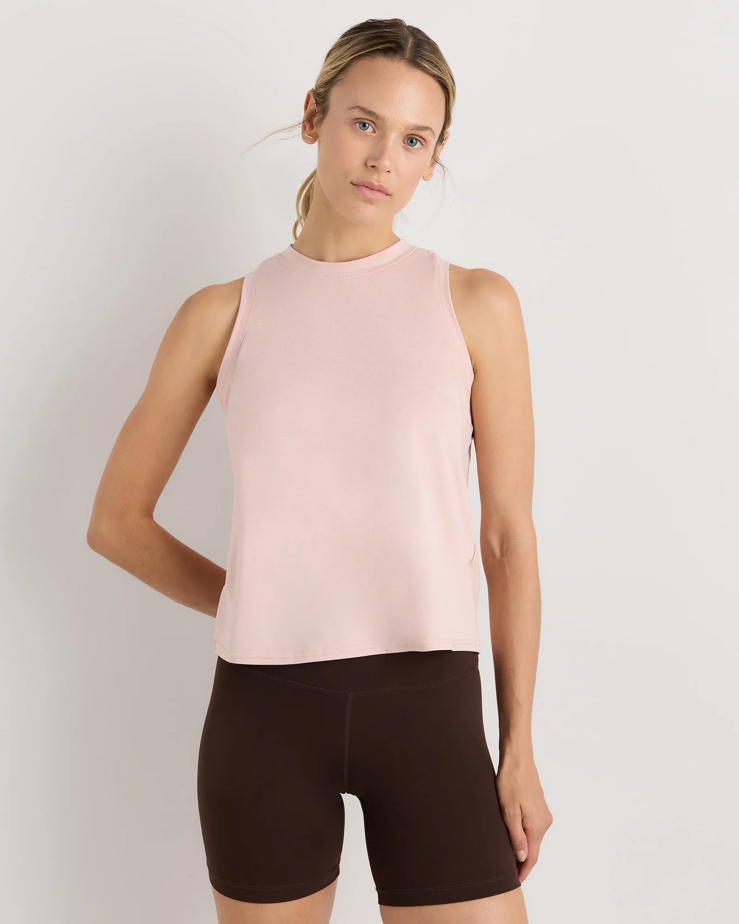 Flowknit Breeze High-Neck Tank - XS / Heather Deep Navy