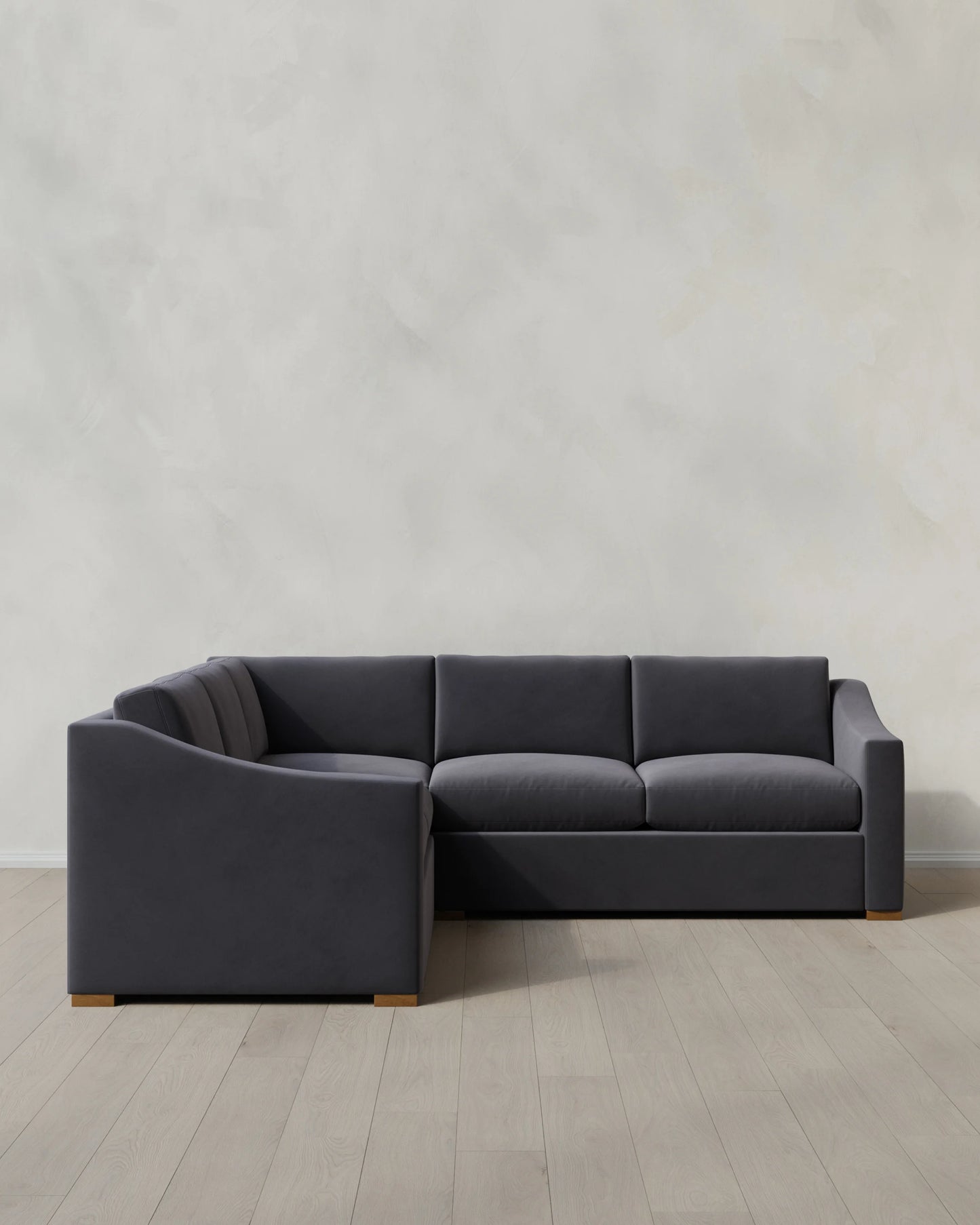 Hollis Slope Arm L Sectional in Performance Velvet - 110x110 / Gunmetal