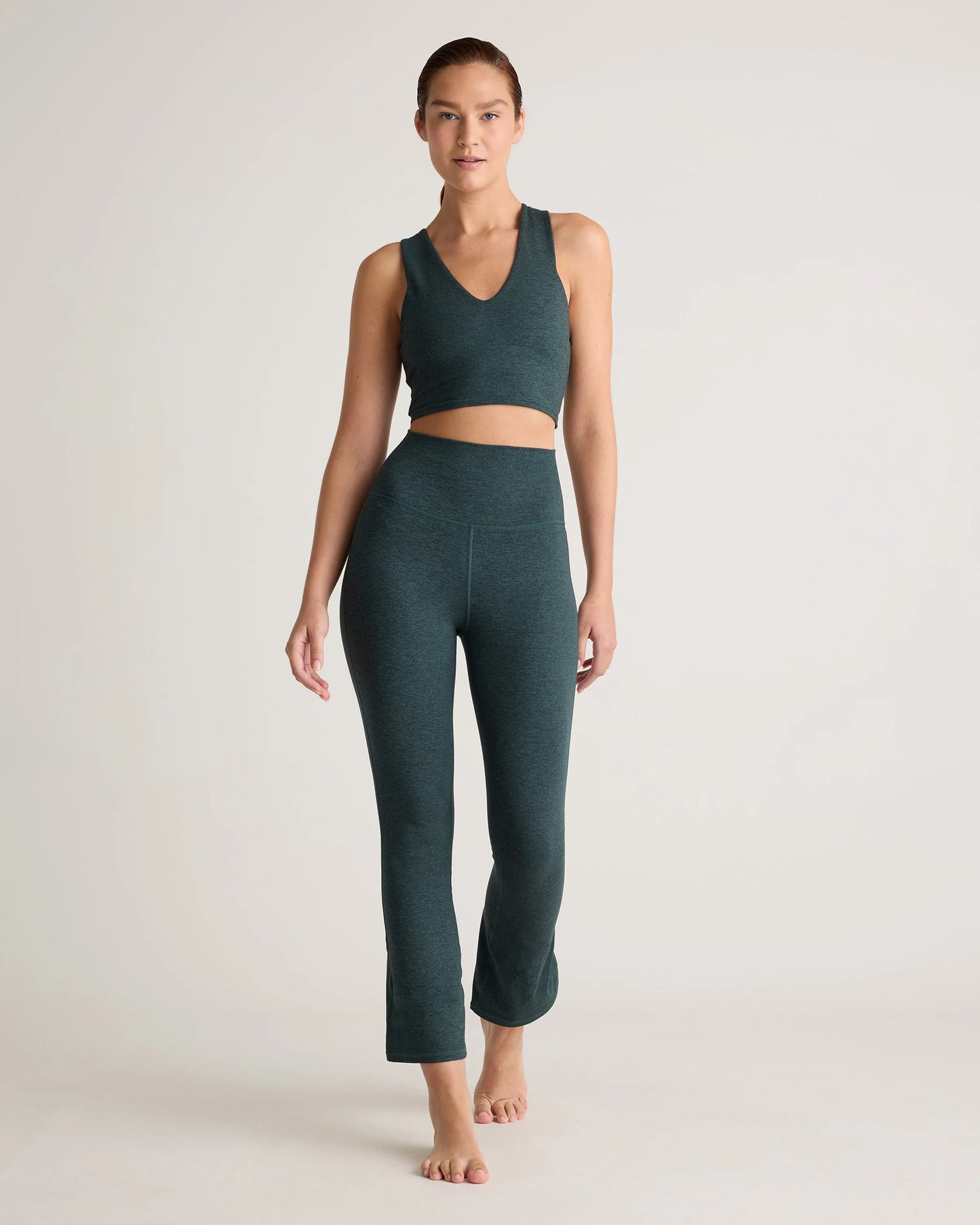 Ultra-Soft Cropped Bootcut Pants - XS / Heather Black