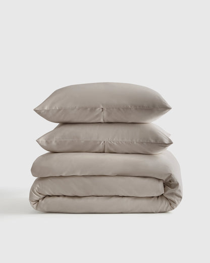 Luxury Organic Sateen Duvet Cover Set - Twin / Ivory