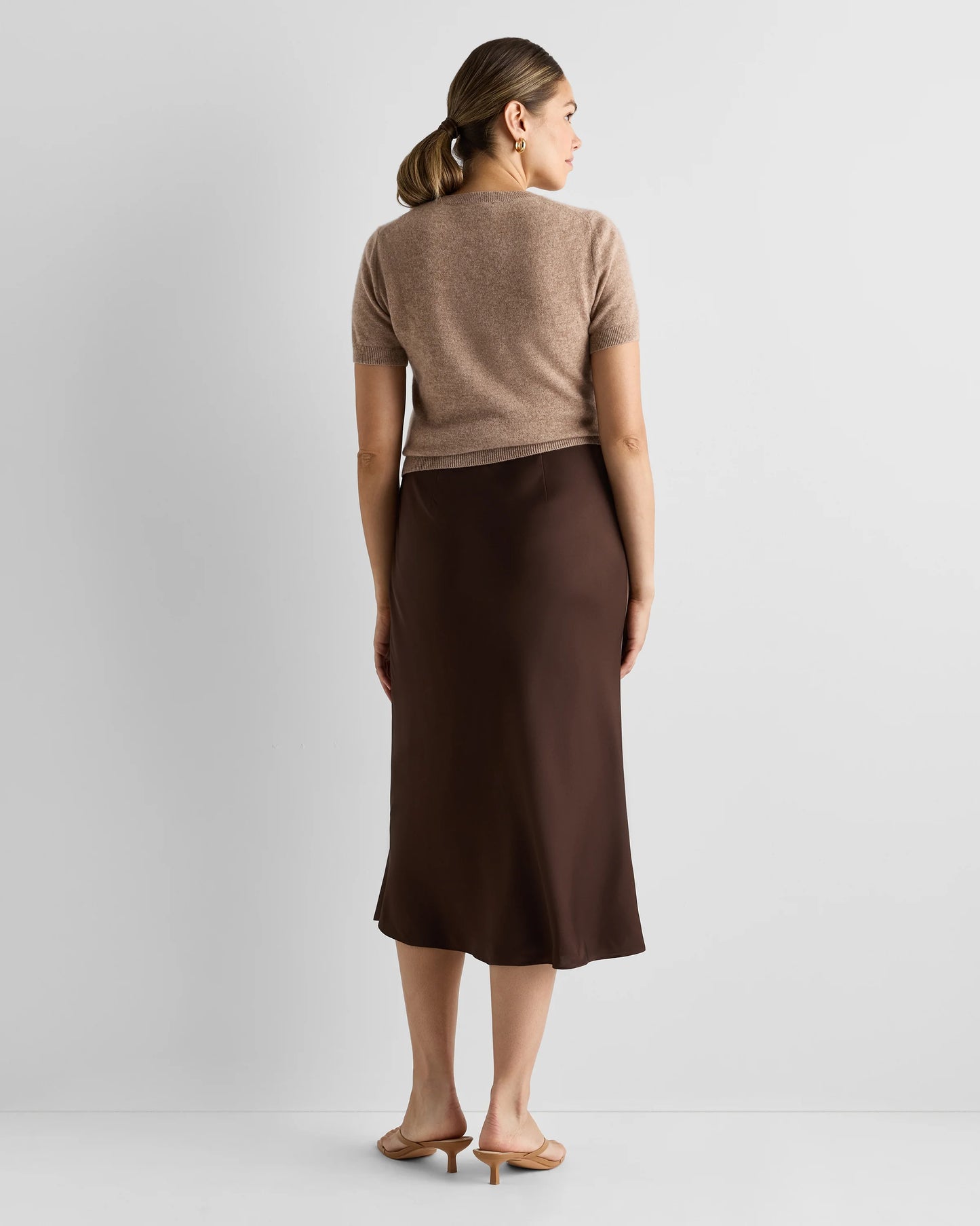 Washable Stretch Silk Maternity Skirt - XS / Vintage Pink
