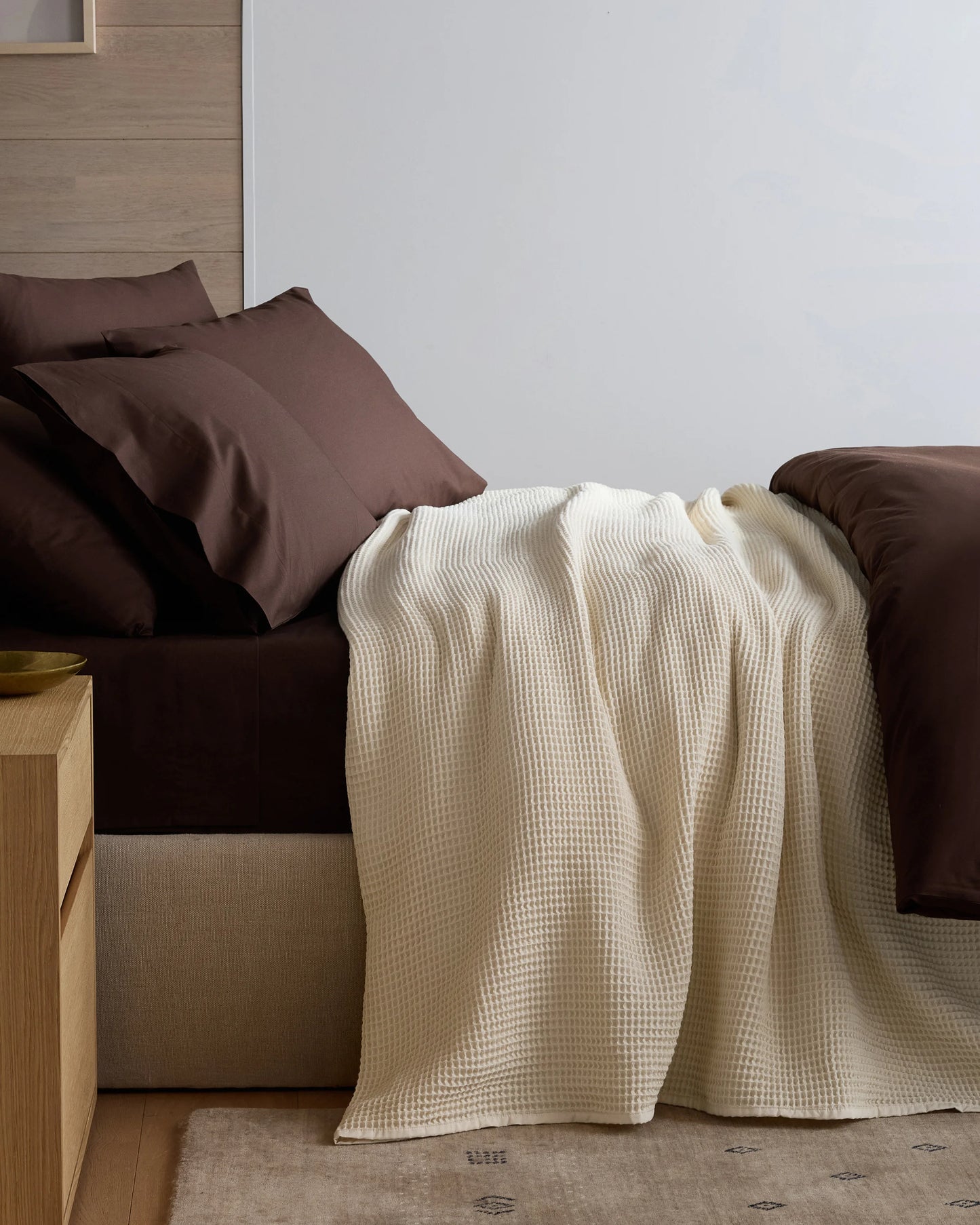 Organic Waffle Bed Blanket - Twin / White