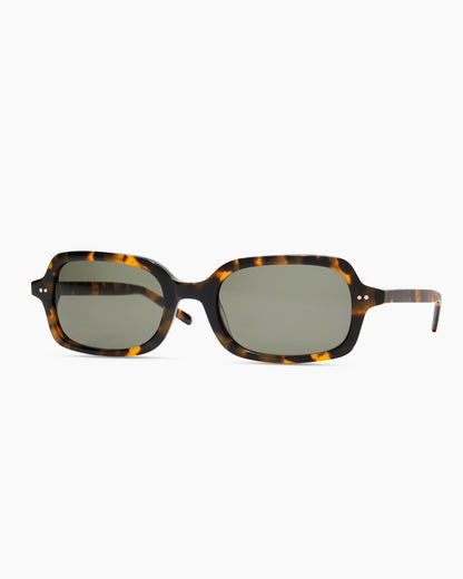Santiago Polarized Acetate Sunglasses - One Size / Fawn Tortoise with Green lens