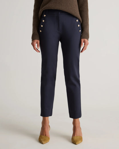 Ultra-Stretch Ponte Straight Leg Mariner Pants - XS / Morel Grey