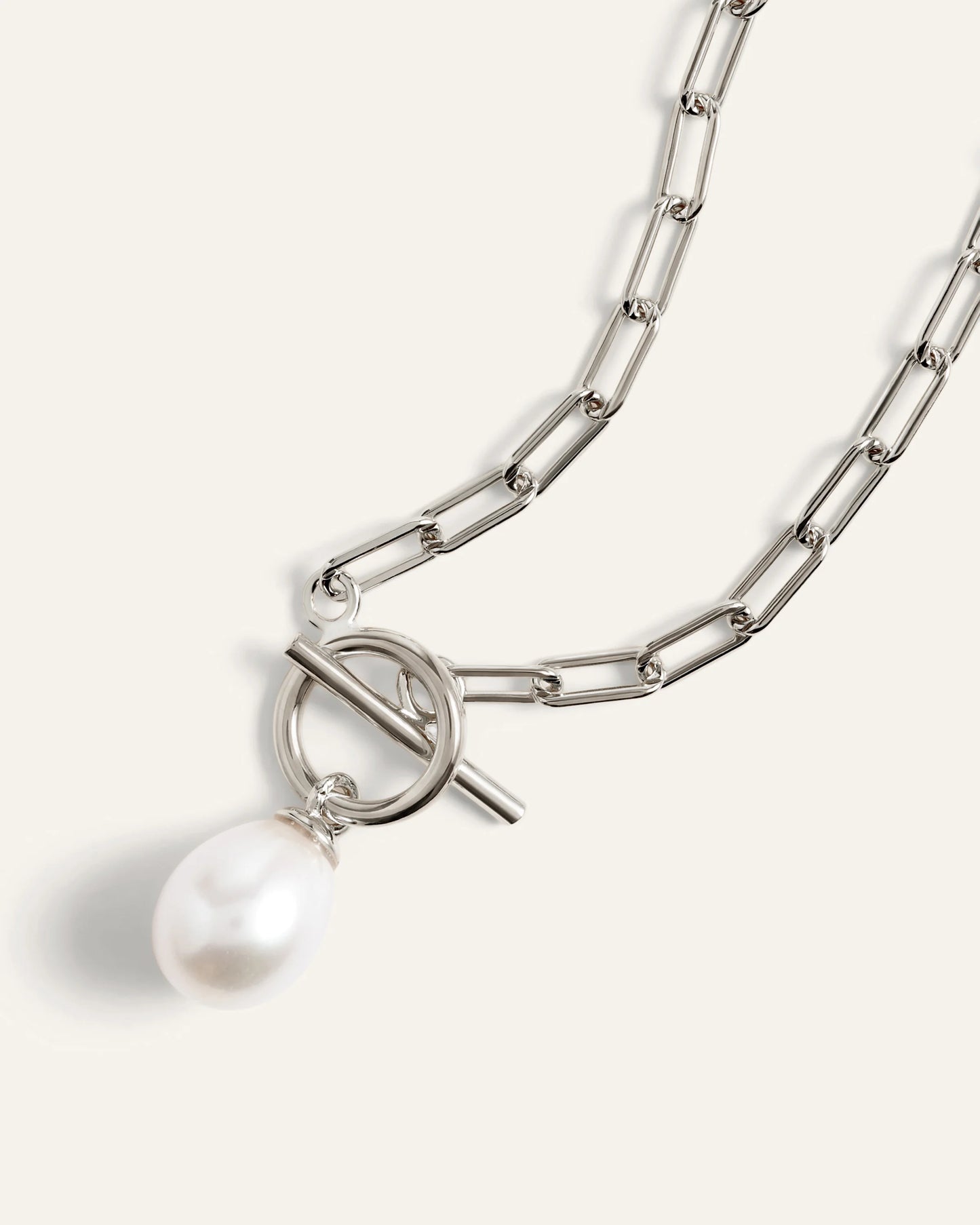 Freshwater Cultured Pearl Toggle Necklace - One Size / Gold Vermeil