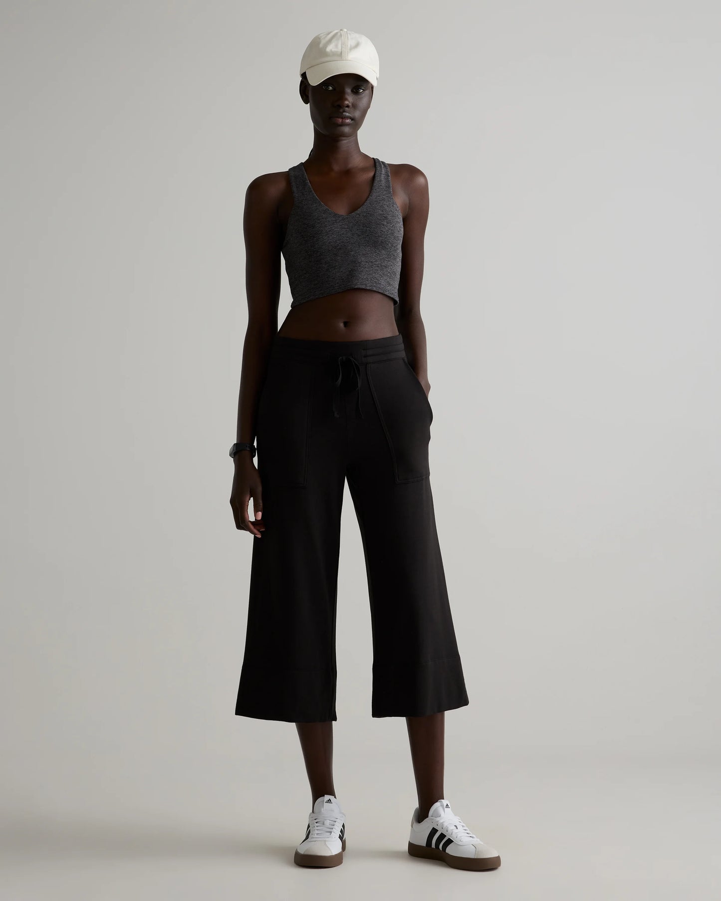 SuperSoft Fleece Cropped Wide Leg Pants - XS / Dried Fig