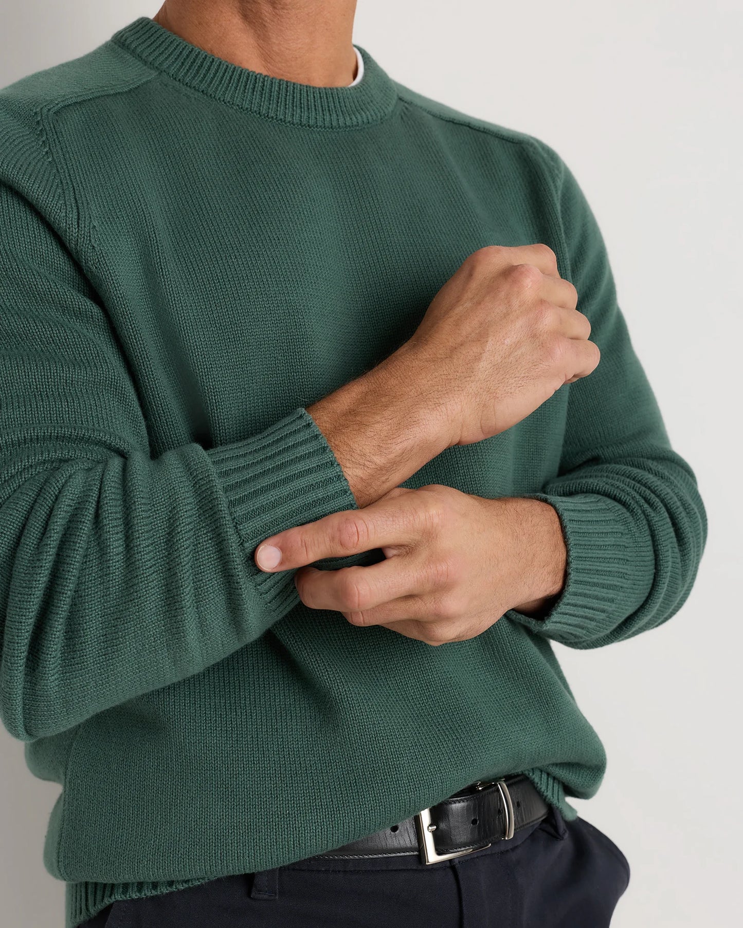 100% Organic Cotton Crewneck Sweater - S / Speckled Beige
