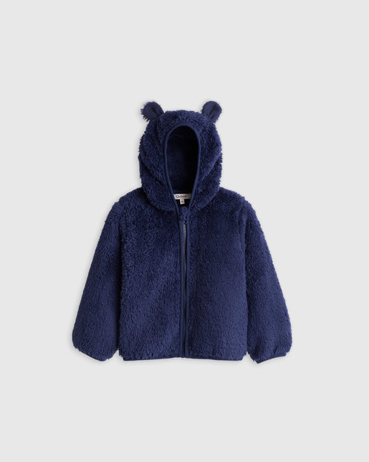 Recycled Sherpa Fleece Bear Jacket - 4T / Navy