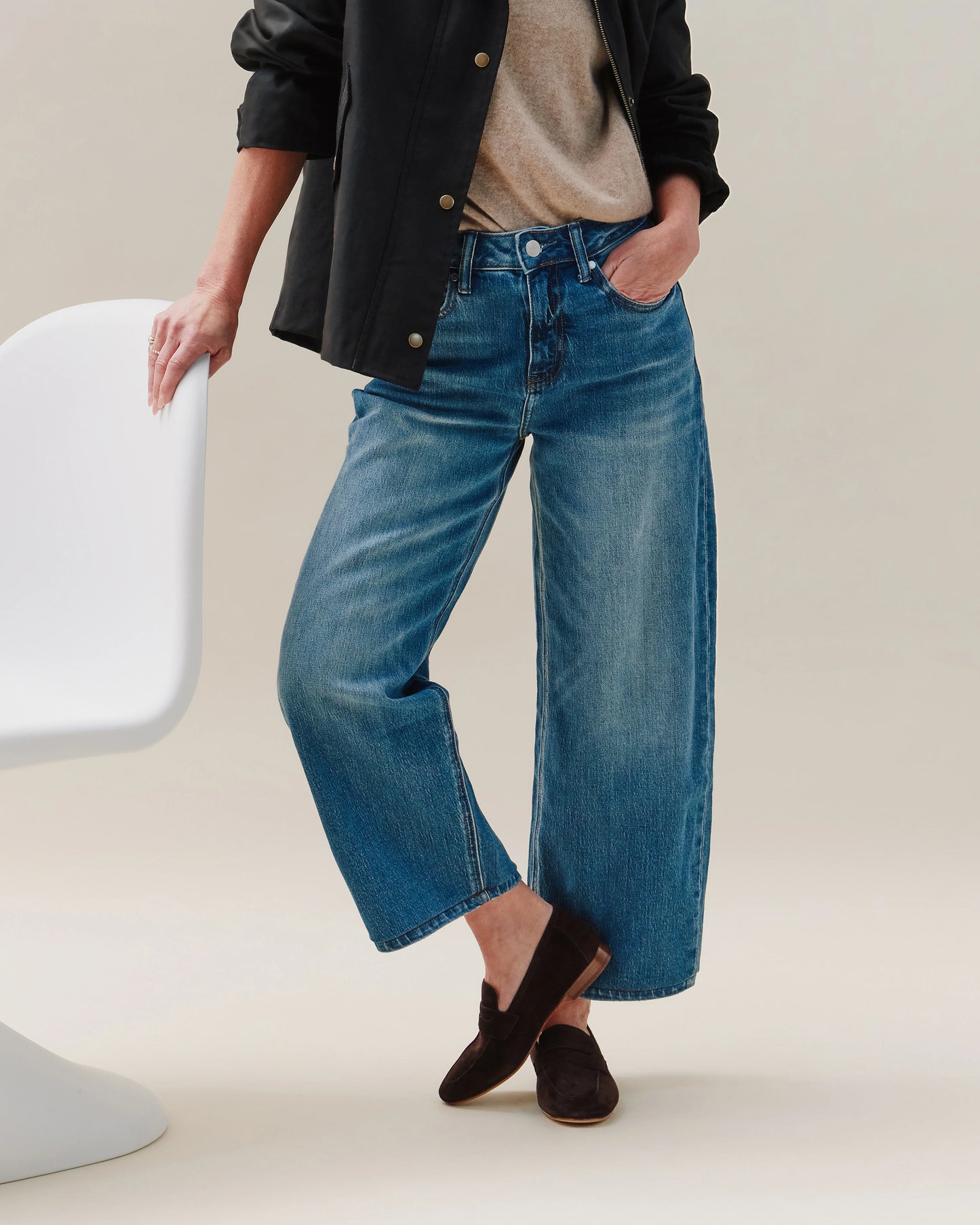 Bella Stretch Barrel Jeans - 24 / Cool Blue