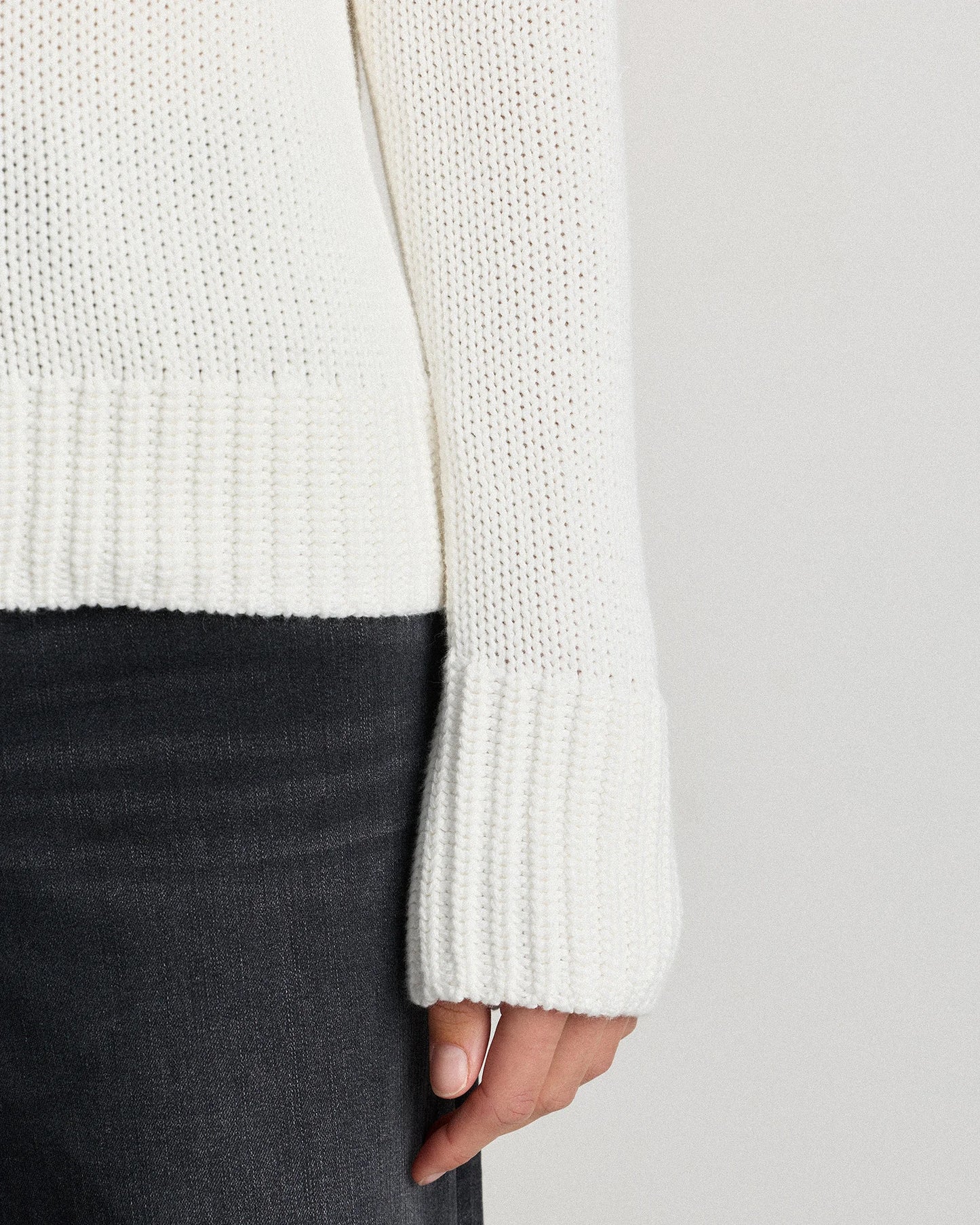 100% Organic Cotton Roll Neck Sweater - XS / Cornflower Mini Stripe