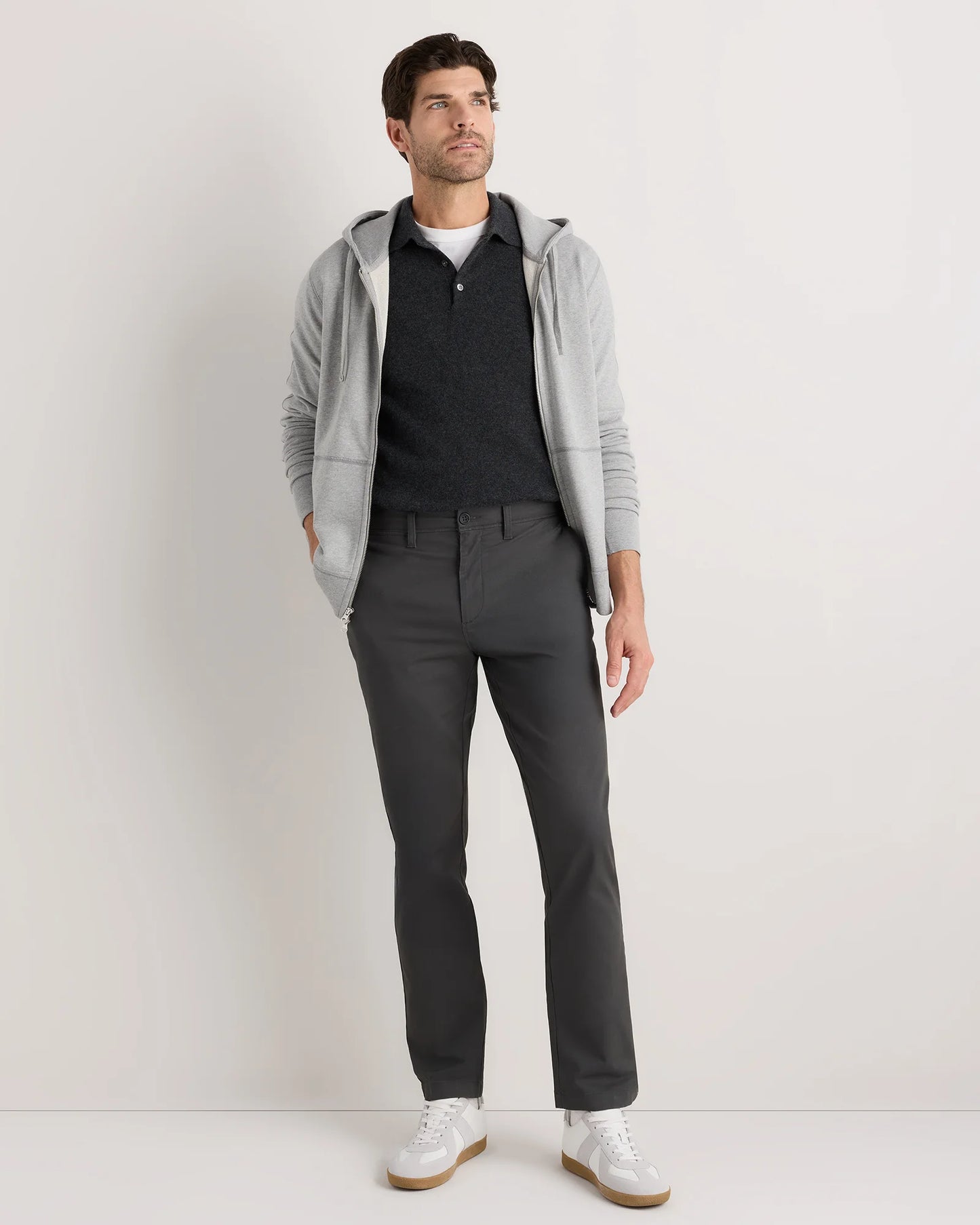 Organic Cotton Stretch Chino Pants - Straight - 30X30 / Stone