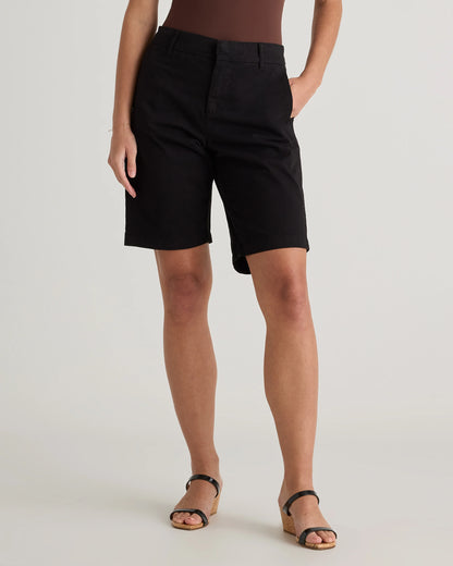 Organic Stretch Cotton Chino Bermuda Shorts - 0 / Bayberry Olive