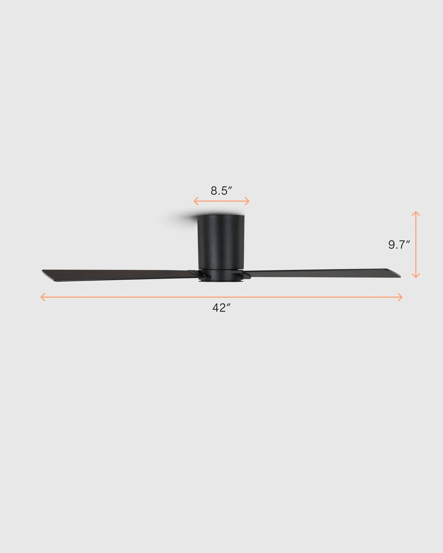 Simple Metal Hugger LED Ceiling Fan - 42" / White
