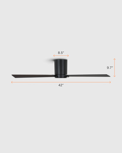Simple Metal Hugger LED Ceiling Fan - 42" / White