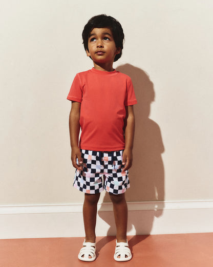 Short Sleeve Rash Guard Top - 2T / Coral Orange