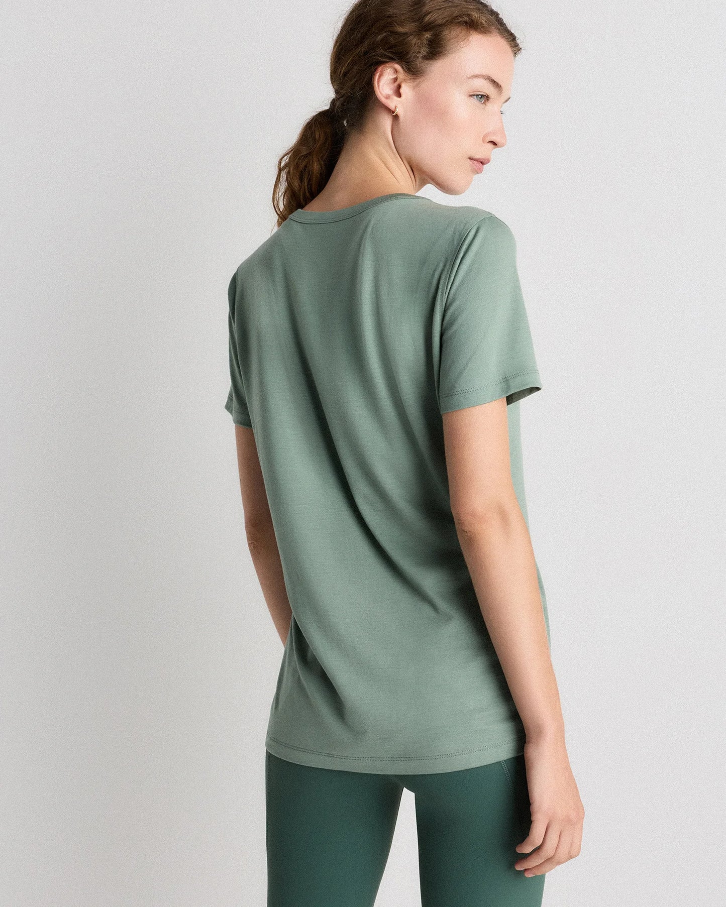 100% Merino Wool All-Season Base Layer Tee - XS / Sea Spray Green
