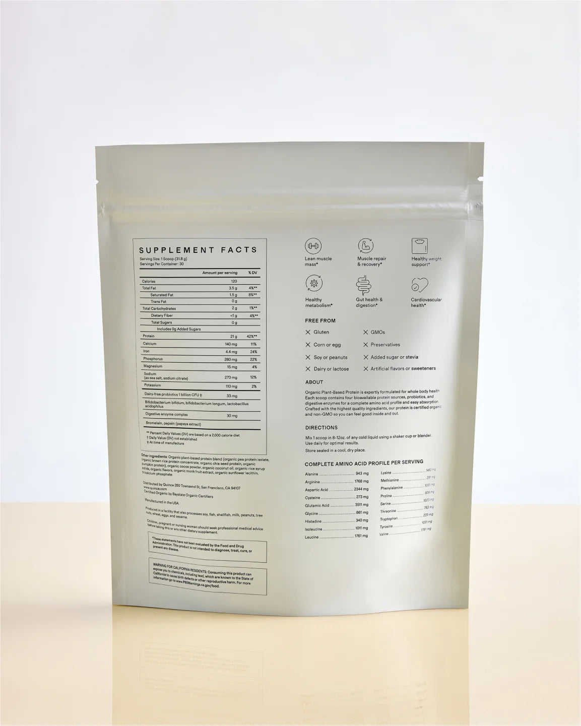 Certified Organic Plant Protein - One Size / Vanilla Bean
