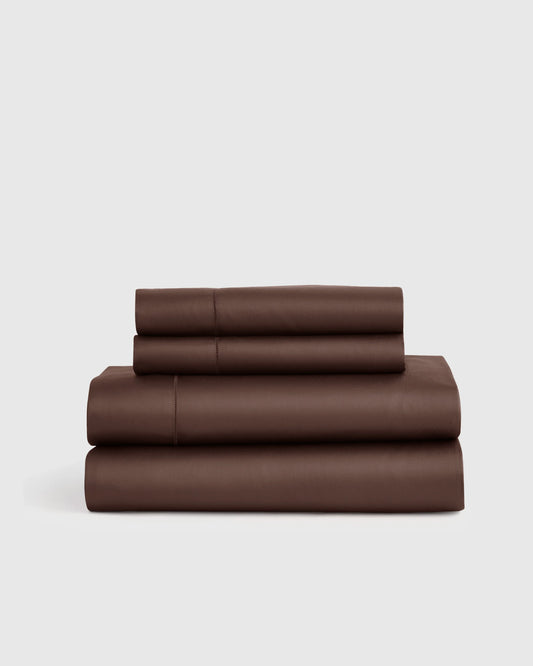 Signature Giza Cotton Sateen Sheet Set - Twin / Espresso