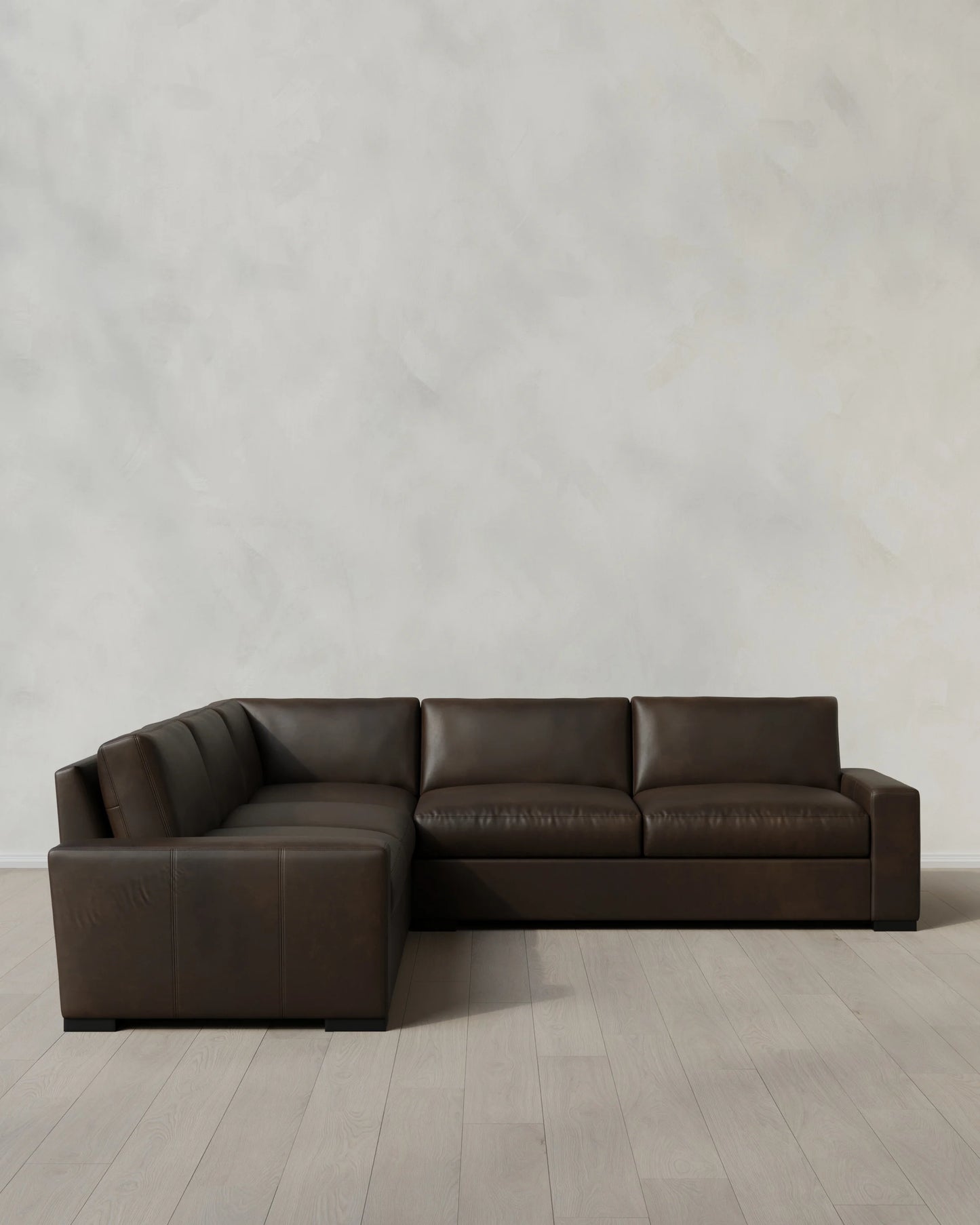 Stillman L Sectional in Leather - 116x116 / Auburn