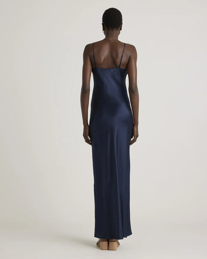 100% Washable Silk Maxi Slip Dress - XS / Cordovan Red Hibiscus