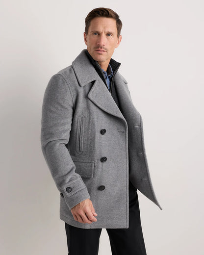 Wool Cashmere Peacoat - XS / Heather Charcoal