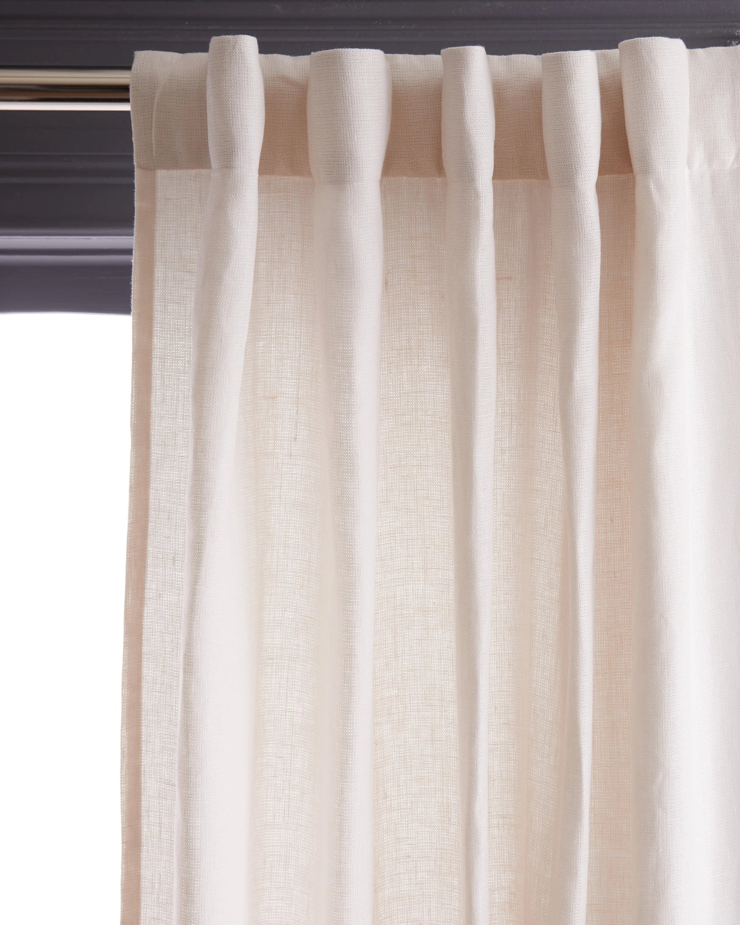 Heavyweight European Linen Curtain - 48x84 / White