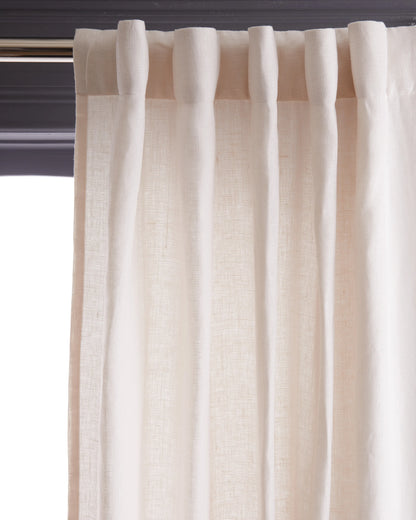 Heavyweight European Linen Curtain - 48x84 / White