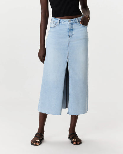 Stretch Denim 5-Pocket Midi Skirt - 24 / Obsidian Blue