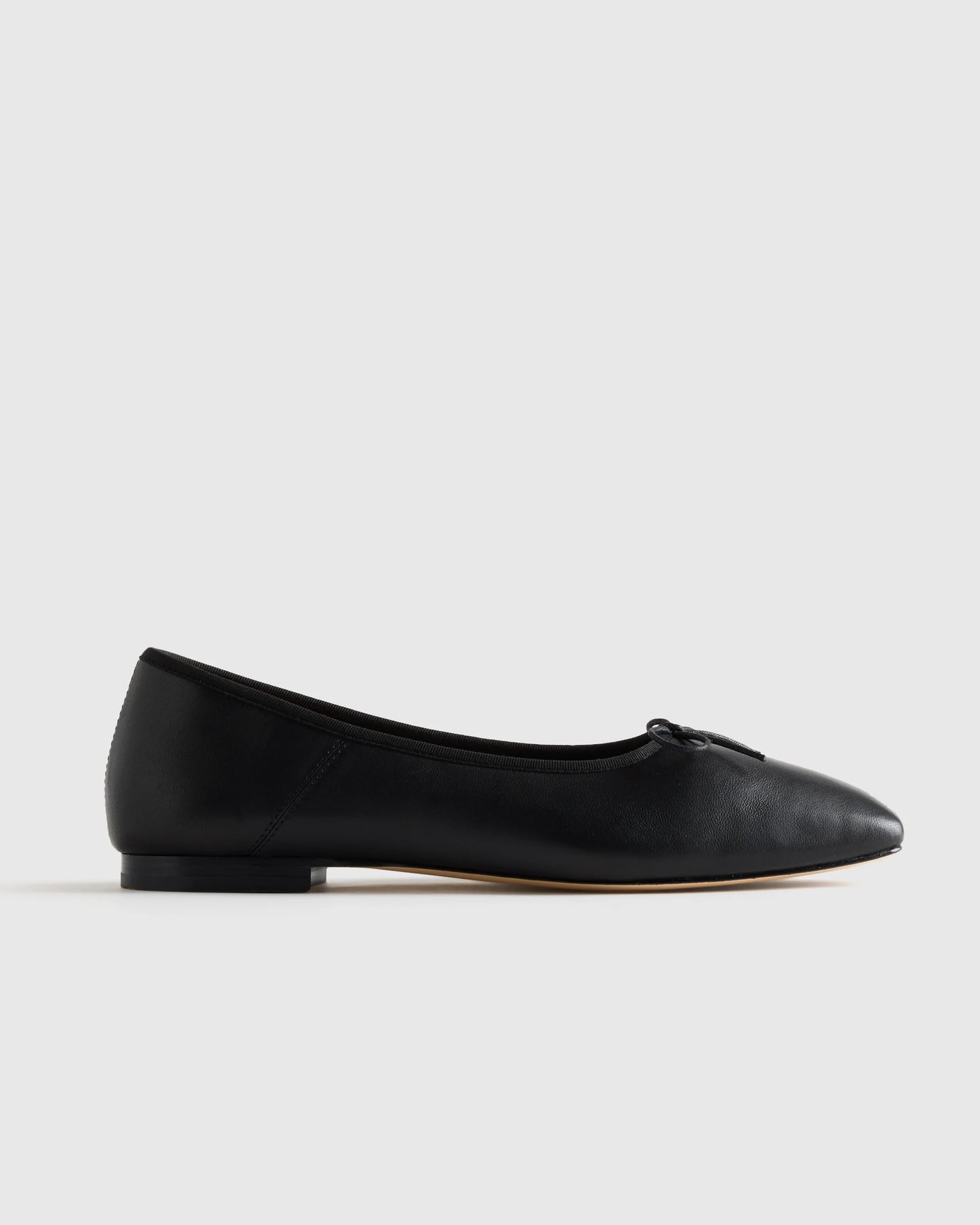 Italian Leather Square Toe Ballet Flat - 5 / Cognac