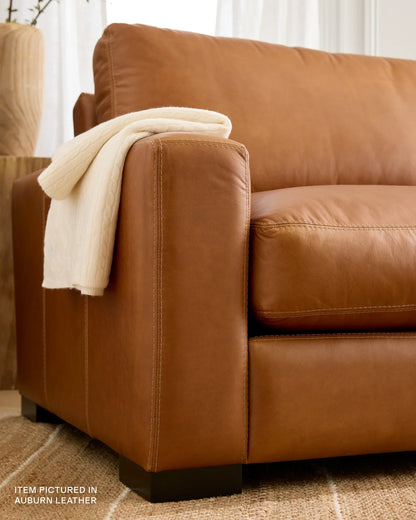 Stillman U Sectional in Leather - One Size / Auburn