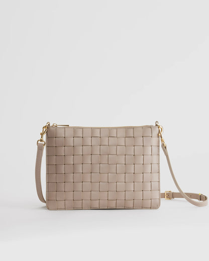 Italian Leather Handwoven Convertible Crossbody - One Size / Cognac