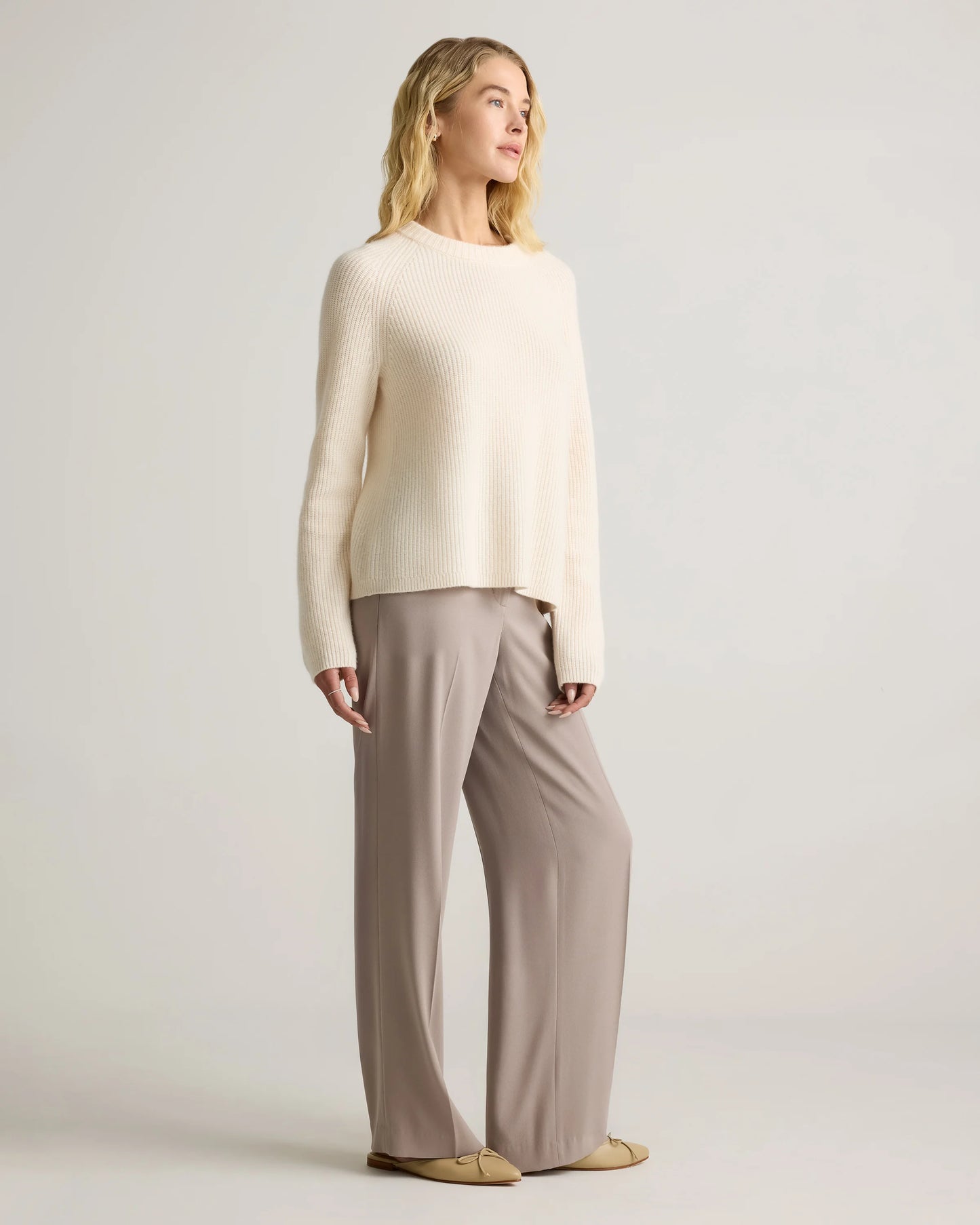 Mongolian Cashmere Fisherman Crewneck Sweater - XS / Teak