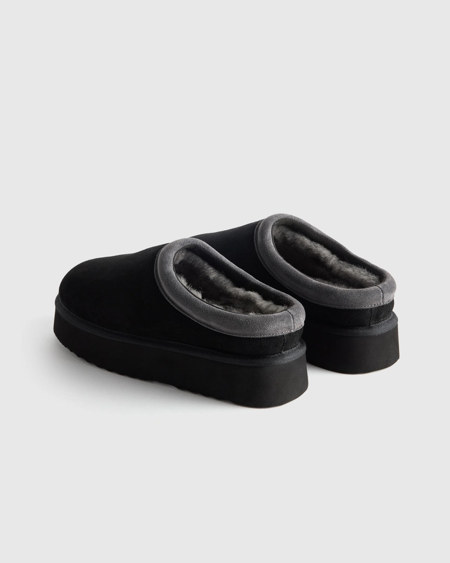Australian Shearling Platform Clog Slipper - 5 / Pecan