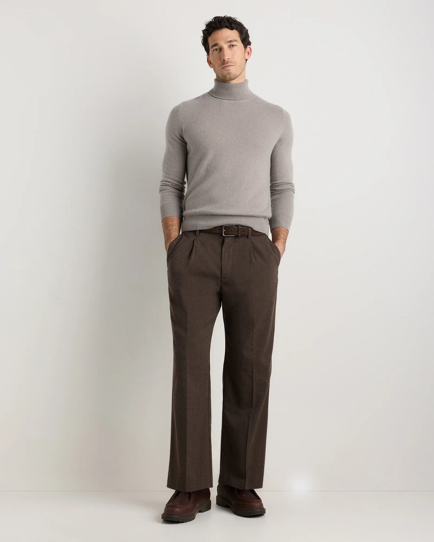 Mongolian Cashmere Turtleneck Sweater - S / Black