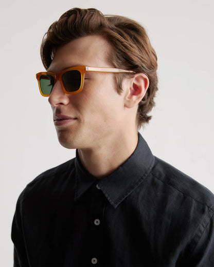 Luna Polarized Acetate Sunglasses - Narrow / Tan Tortoise with Brown Lens