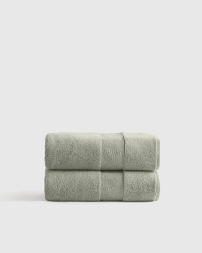Classic Organic Turkish Cotton Bath Towel (Set of 2) - One Size / White