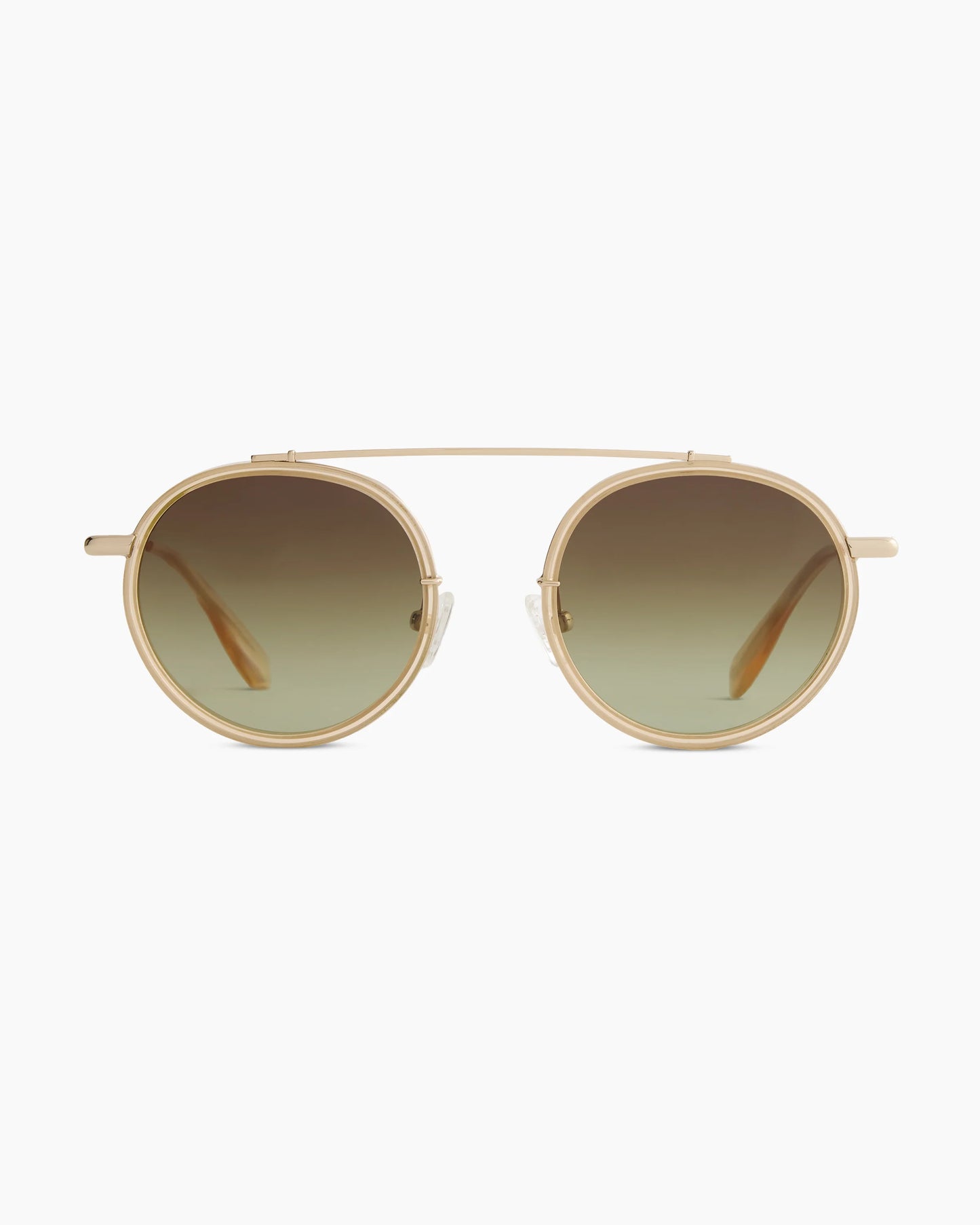 Miami Polarized Stainless Steel Sunglasses - Standard / Gold/Clear with Green gradient lens