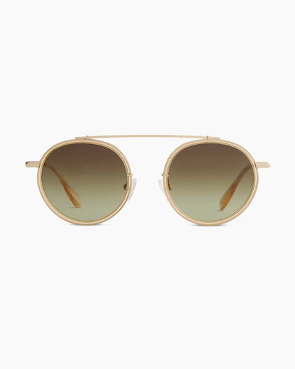 Miami Polarized Stainless Steel Sunglasses - Standard / Gold/Clear with Green gradient lens