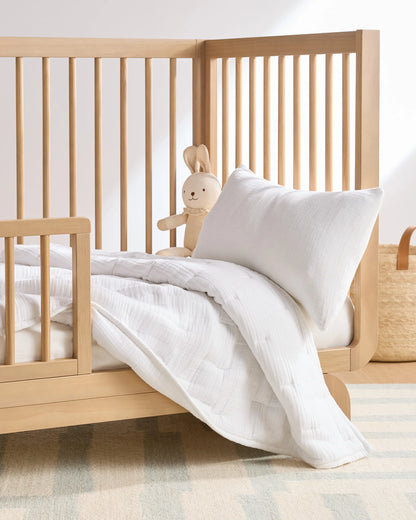 Organic Cotton Gauze Toddler Quilt - One Size / White