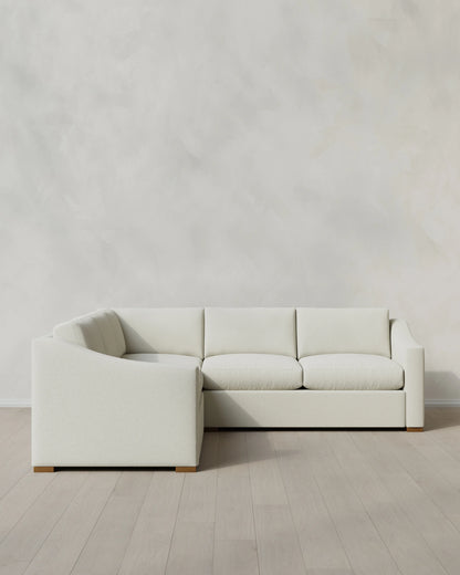 Hollis Slope Arm L Sectional in Performance Basketweave - 110x110 / Flax