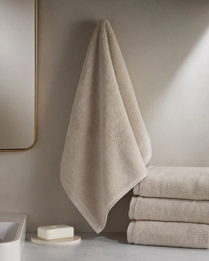 Plush Organic Turkish Cotton Hand Towel (Set of 2) - One Size / White