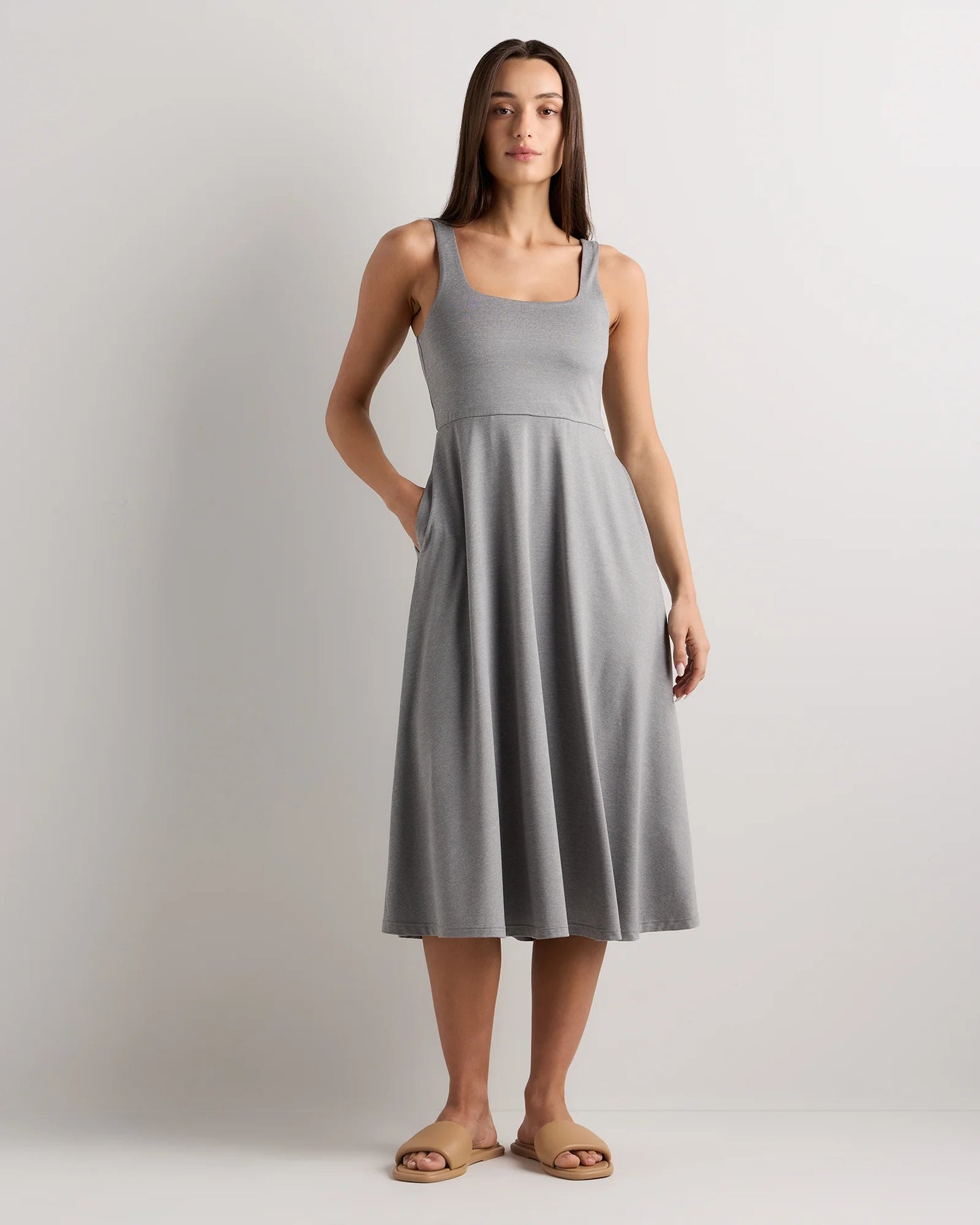 Flowknit Breeze Fit & Flare Dress - XS / Heather Green